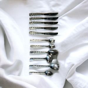 Reed and Barton Rebacraft Swagger Lot Of Stainless Steel Flatware 11 PCs